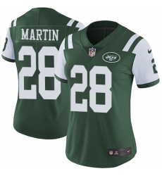 Women's Nike New York Jets #28 Curtis Martin Green Team Color Vapor Untouchable Limited Player NFL Jersey
