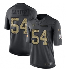 Men's Nike New York Jets #54 Bruce Carter Limited Black 2016 Salute to Service NFL Jersey