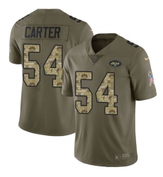 Youth Nike New York Jets #54 Bruce Carter Limited Olive/Camo 2017 Salute to Service NFL Jersey