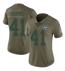 Women's Nike New York Jets #41 Buster Skrine Limited Olive 2017 Salute to Service NFL Jersey
