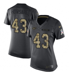 Women's Nike New York Jets #43 Julian Howsare Limited Black 2016 Salute to Service NFL Jersey