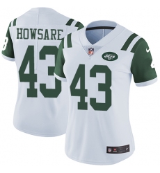 Women's Nike New York Jets #43 Julian Howsare White Vapor Untouchable Limited Player NFL Jersey