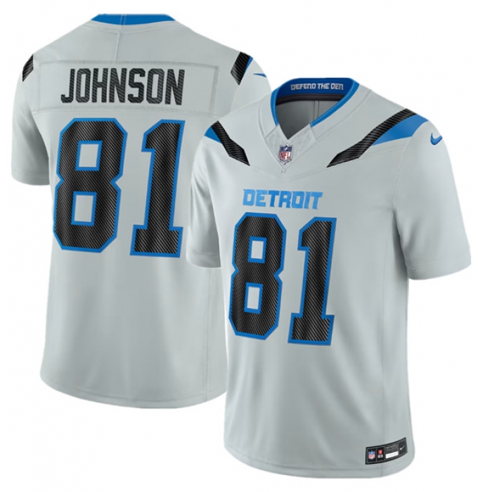 Men's Detroit Lions #81 Calvin Johnson Silver 2026 F.U.S.E. Rivalries Collection Limited Football Stitched Jersey