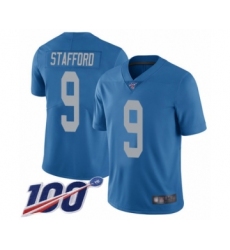 Men's Detroit Lions #9 Matthew Stafford Blue Alternate Vapor Untouchable Limited Player 100th Season Football Jersey