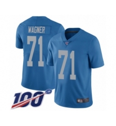 Men's Detroit Lions #71 Ricky Wagner Blue Alternate Vapor Untouchable Limited Player 100th Season Football Jersey