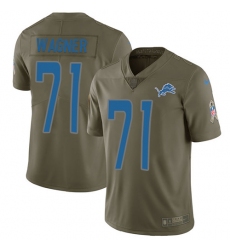 Men's Nike Detroit Lions #71 Ricky Wagner Limited Olive 2017 Salute to Service NFL Jersey