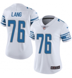 Women's Nike Detroit Lions #76 T.J. Lang Limited White Vapor Untouchable NFL Jersey