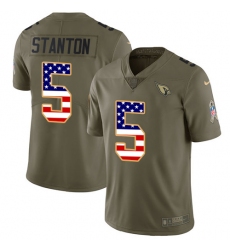 Youth Nike Arizona Cardinals #5 Drew Stanton Limited Olive/USA Flag 2017 Salute to Service NFL Jersey