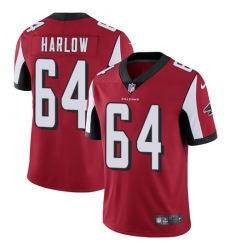 Men's Nike Atlanta Falcons #64 Sean Harlow Red Team Color Vapor Untouchable Limited Player NFL Jersey
