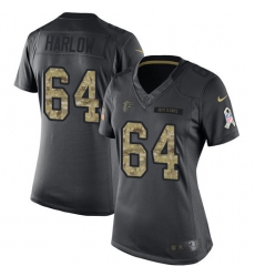 Women's Nike Atlanta Falcons #64 Sean Harlow Limited Black 2016 Salute to Service NFL Jersey