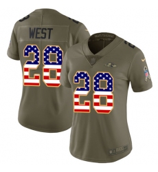 Women's Nike Baltimore Ravens #28 Terrance West Limited Olive/USA Flag Salute to Service NFL Jersey