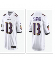 Men's Baltimore Ravens #13 Elijah Sarratt White Alternate Stitched NFL Nike Game Jersey