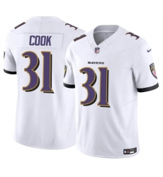 Men's Baltimore Ravens #31 Dalvin Cook White 2024 F.U.S.E. Vapor Limited Football Stitched Jersey