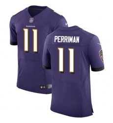 Men's Nike Baltimore Ravens #11 Breshad Perriman Elite Purple Team Color NFL Jersey
