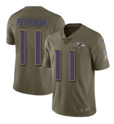 Youth Nike Baltimore Ravens #11 Breshad Perriman Limited Olive 2017 Salute to Service NFL Jersey