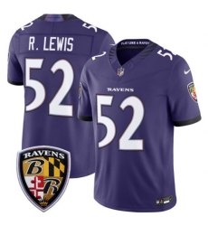 Men's Baltimore Ravens #52 Ray Lewis Purple 2026 F.U.S.E Vapor Limited Football Stitched Jersey