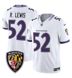 Men's Baltimore Ravens #52 Ray Lewis White 2026 F.U.S.E. Vapor Limited Football Stitched Jersey