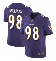 Men's Nike Baltimore Ravens #98 Brandon Williams Purple Team Color Vapor Untouchable Limited Player NFL Jersey