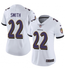 Women's Nike Baltimore Ravens #22 Jimmy Smith White Vapor Untouchable Limited Player NFL Jersey