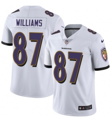 Men's Nike Baltimore Ravens #87 Maxx Williams White Vapor Untouchable Limited Player NFL Jersey