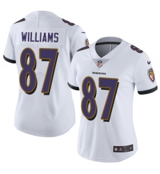 Women's Nike Baltimore Ravens #87 Maxx Williams White Vapor Untouchable Limited Player NFL Jersey