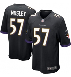 Men's Nike Baltimore Ravens #57 C.J. Mosley Game Black Alternate NFL Jersey