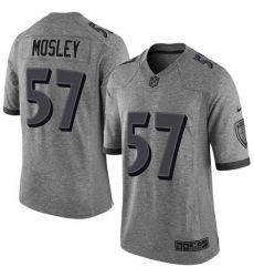 Men's Nike Baltimore Ravens #57 C.J. Mosley Limited Gray Gridiron NFL Jersey