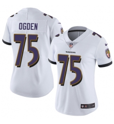 Women's Nike Baltimore Ravens #75 Jonathan Ogden White Vapor Untouchable Limited Player NFL Jersey