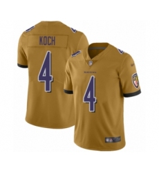 Youth Baltimore Ravens #4 Sam Koch Limited Gold Inverted Legend Football Jersey