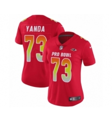Women's Nike Baltimore Ravens #73 Marshal Yanda Limited Red AFC 2019 Pro Bowl NFL Jersey