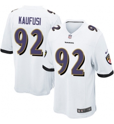 Men's Nike Baltimore Ravens #92 Bronson Kaufusi Game White NFL Jersey