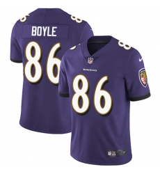 Youth Nike Baltimore Ravens #86 Nick Boyle Purple Team Color Vapor Untouchable Limited Player NFL Jersey