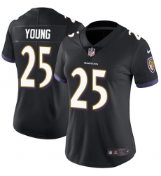 Women's Nike Baltimore Ravens #25 Tavon Young Black Alternate Vapor Untouchable Limited Player NFL Jersey