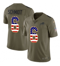 Youth Nike Buffalo Bills #6 Colton Schmidt Limited Olive/USA Flag 2017 Salute to Service NFL Jersey