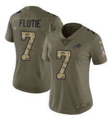 Women's Nike Buffalo Bills #7 Doug Flutie Limited Olive/Camo 2017 Salute to Service NFL Jersey