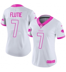 Women's Nike Buffalo Bills #7 Doug Flutie Limited White/Pink Rush Fashion NFL Jersey