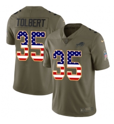 Men's Nike Buffalo Bills #35 Mike Tolbert Limited Olive/USA Flag 2017 Salute to Service NFL Jersey