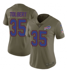 Women's Nike Buffalo Bills #35 Mike Tolbert Limited Olive 2017 Salute to Service NFL Jersey