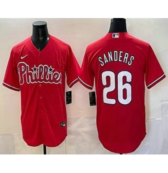 Men's Philadelphia Phillies #26 Ben Sanders Red Cool Base Stitched Jersey