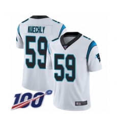 Men's Carolina Panthers #59 Luke Kuechly White Vapor Untouchable Limited Player 100th Season Football Jersey