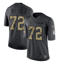 Men's Nike Carolina Panthers #72 Taylor Moton Limited Black 2016 Salute to Service NFL Jersey