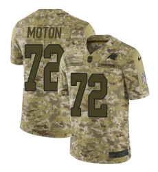 Youth Nike Carolina Panthers #72 Taylor Moton Limited Camo 2018 Salute to Service NFL Jersey