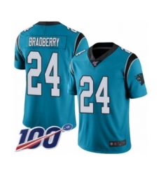Men's Carolina Panthers #24 James Bradberry Blue Alternate Vapor Untouchable Limited Player 100th Season Football Jersey