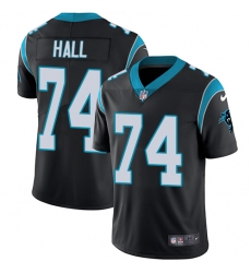 Youth Nike Carolina Panthers #74 Daeshon Hall Black Team Color Vapor Untouchable Limited Player NFL Jersey