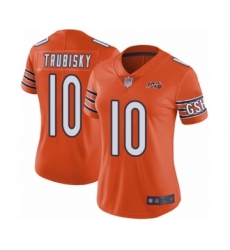 Women's Chicago Bears #10 Mitchell Trubisky Orange Alternate 100th Season Limited Football Jersey