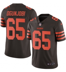 Youth Nike Cleveland Browns #65 Larry Ogunjobi Limited Brown Rush Vapor Untouchable NFL Jersey