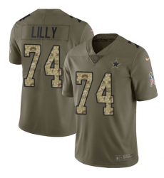 Men's Nike Dallas Cowboys #74 Bob Lilly Limited Olive/Camo 2017 Salute to Service NFL Jersey
