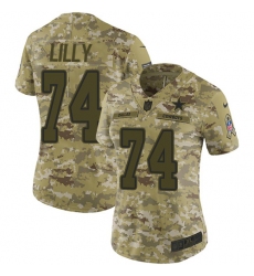 Women's Nike Dallas Cowboys #74 Bob Lilly Limited Camo 2018 Salute to Service NFL Jersey