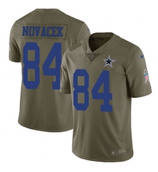 Men's Nike Dallas Cowboys #84 Jay Novacek Limited Olive 2017 Salute to Service NFL Jersey