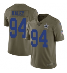 Men's Nike Dallas Cowboys #94 Charles Haley Limited Olive 2017 Salute to Service NFL Jersey
